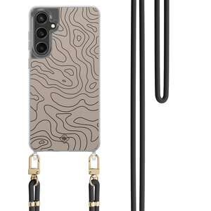 Casimoda Samsung Galaxy S24 FE hoesje met zwart koord - Abstract lines
