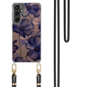 Casimoda Samsung Galaxy S24 FE hoesje met zwart koord - Twilight petals