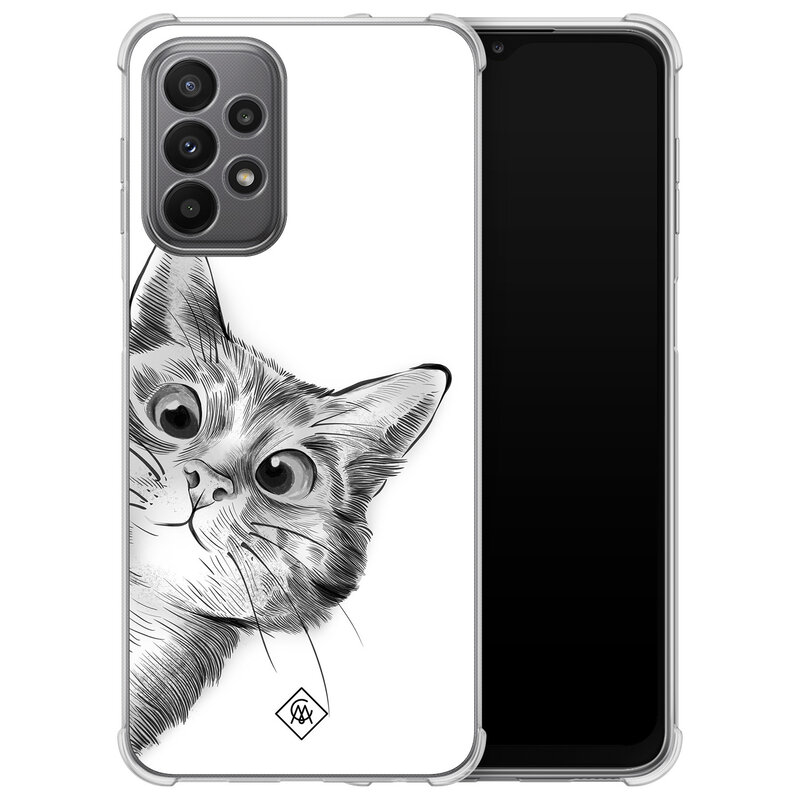 Casimoda Samsung Galaxy A23 shockproof hoesje - Kat kiekeboe