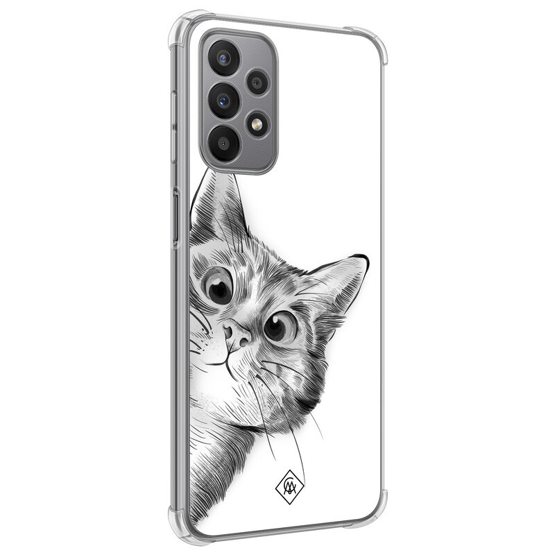 Casimoda Samsung Galaxy A23 shockproof hoesje - Kat kiekeboe