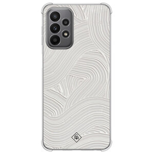 Casimoda Samsung Galaxy A23 shockproof hoesje - Abstract beige waves