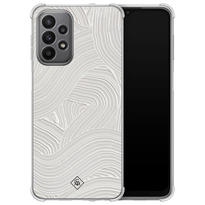 Casimoda Samsung Galaxy A23 shockproof hoesje - Abstract beige waves