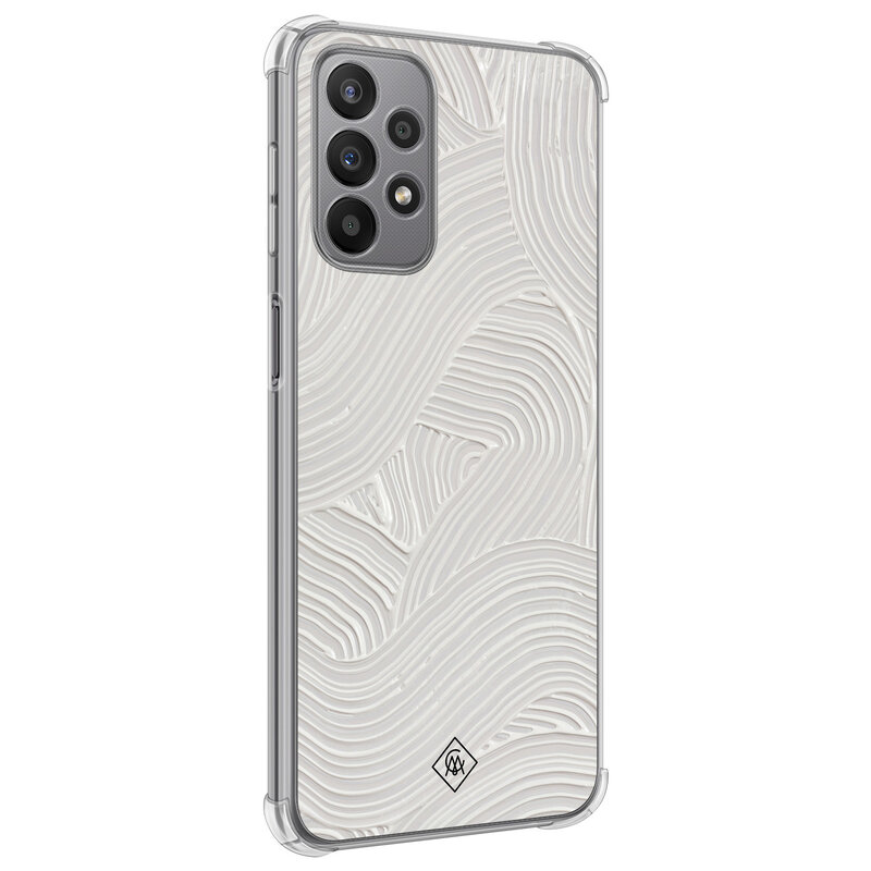 Casimoda Samsung Galaxy A23 shockproof hoesje - Abstract beige waves