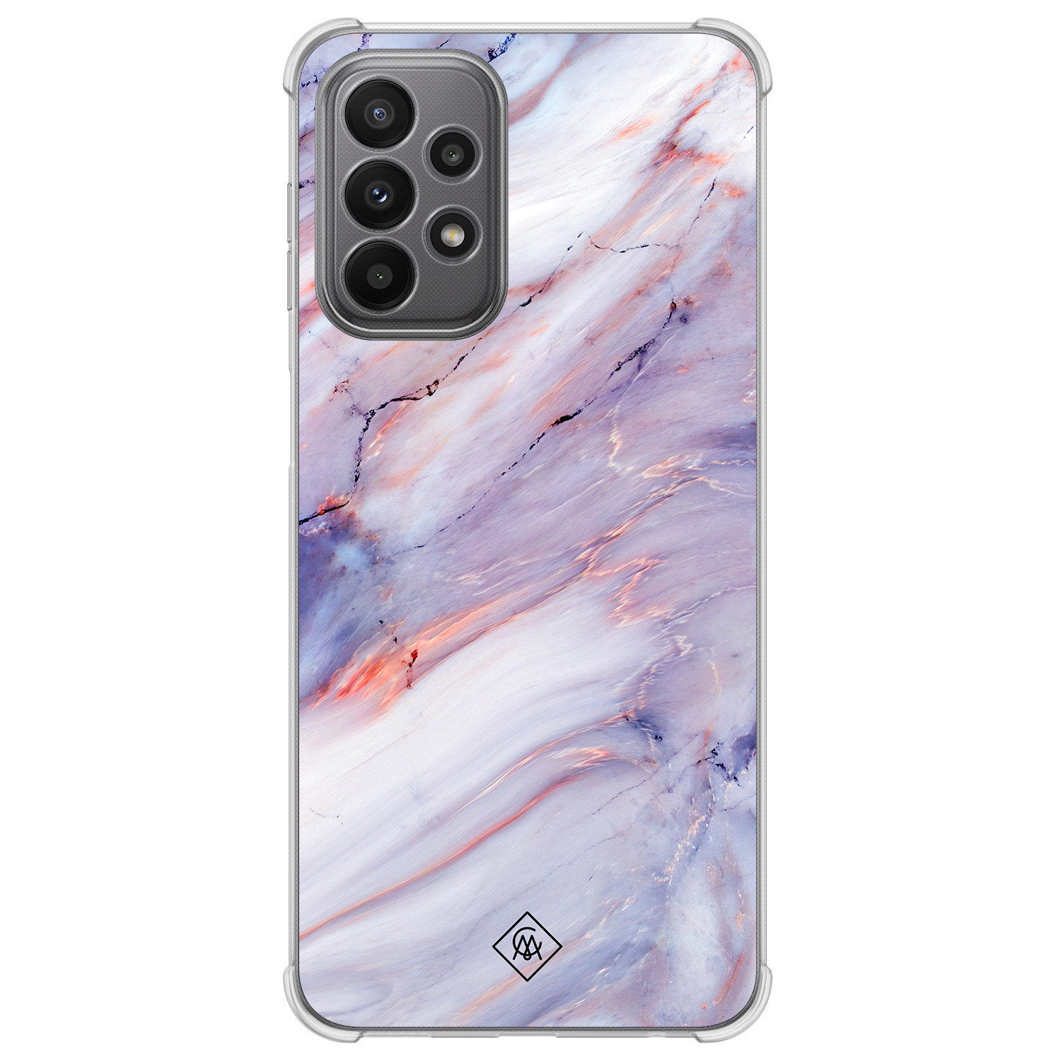 Samsung Galaxy A23 shockproof hoesje - Marmer paars