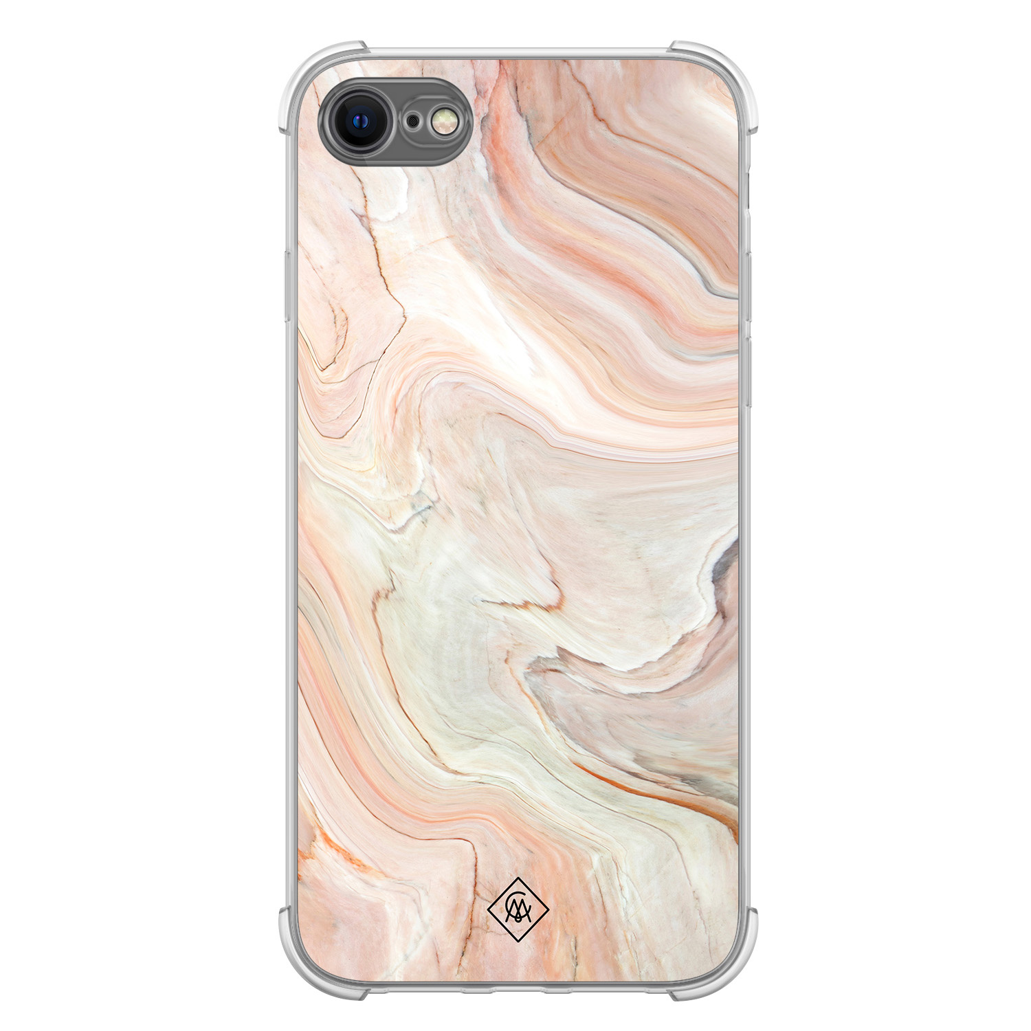 iPhone SE (2020 2022) 8 7 shockproof hoesje Marmer waves