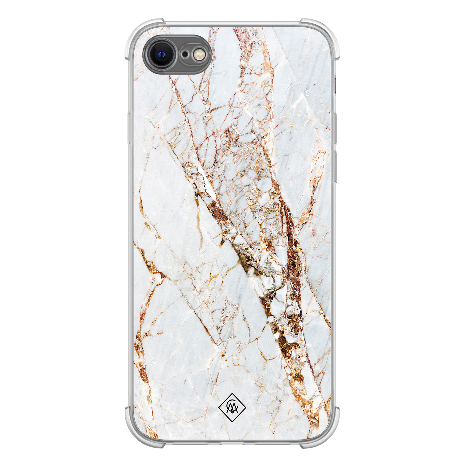 iPhone SE (2020 2022) 8 7 shockproof hoesje Marmer goud