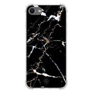 Casimoda iPhone SE (2020/2022) / 8 / 7 shockproof hoesje - Marmer zwart