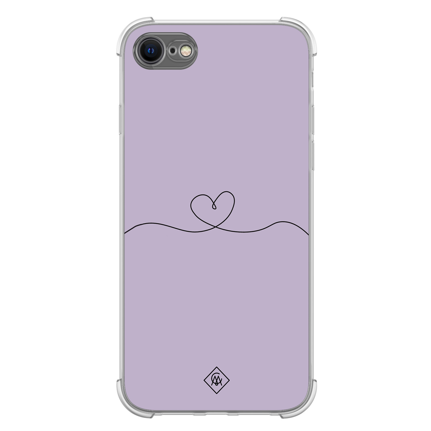 iPhone SE (2020 2022) 8 7 shockproof hoesje Hart lila