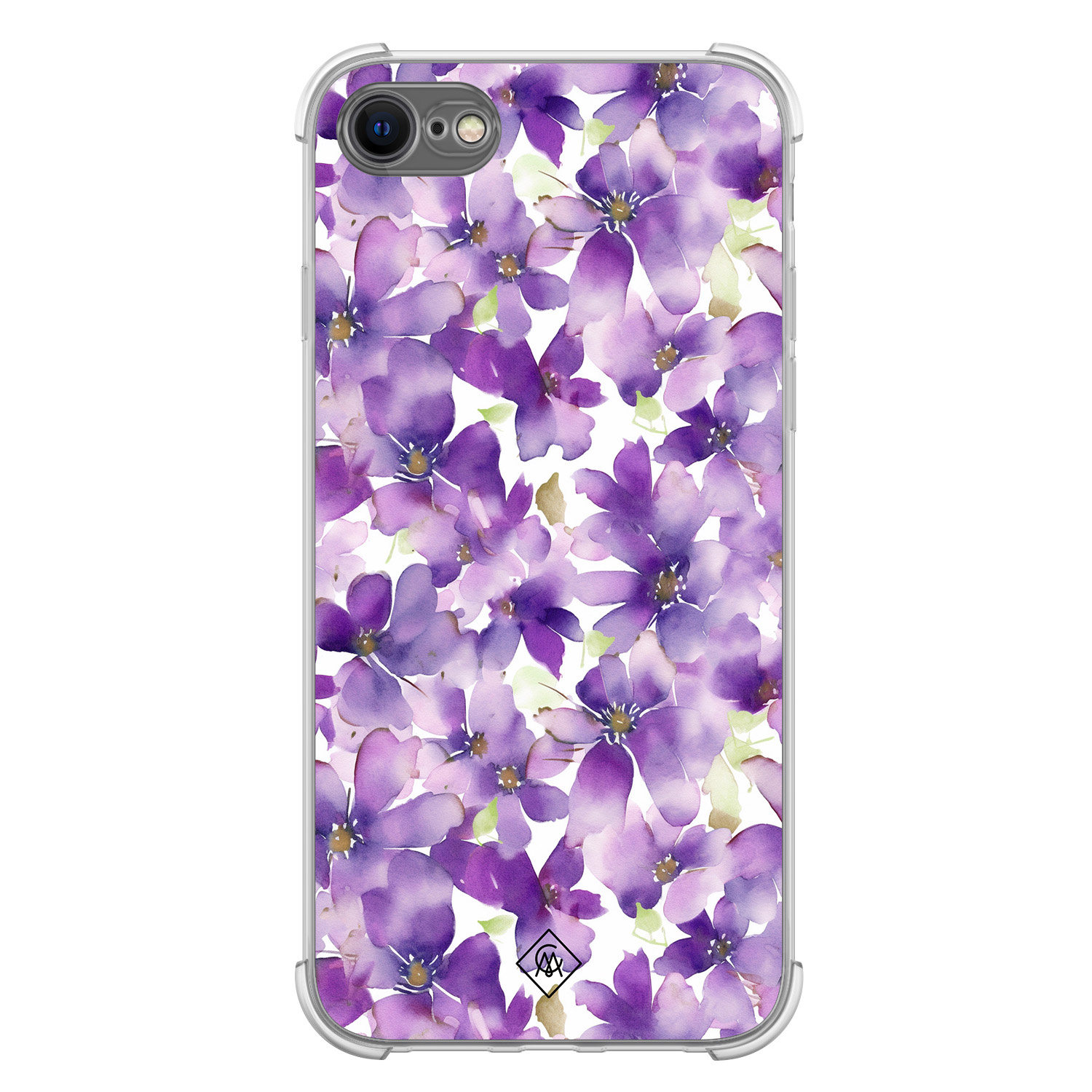 iPhone SE (2020 2022) 8 7 shockproof hoesje Floral violet