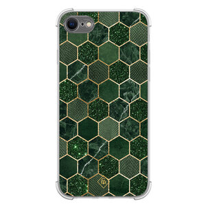 Casimoda iPhone SE (2020/2022) / 8 / 7 shockproof hoesje - Kubus groen