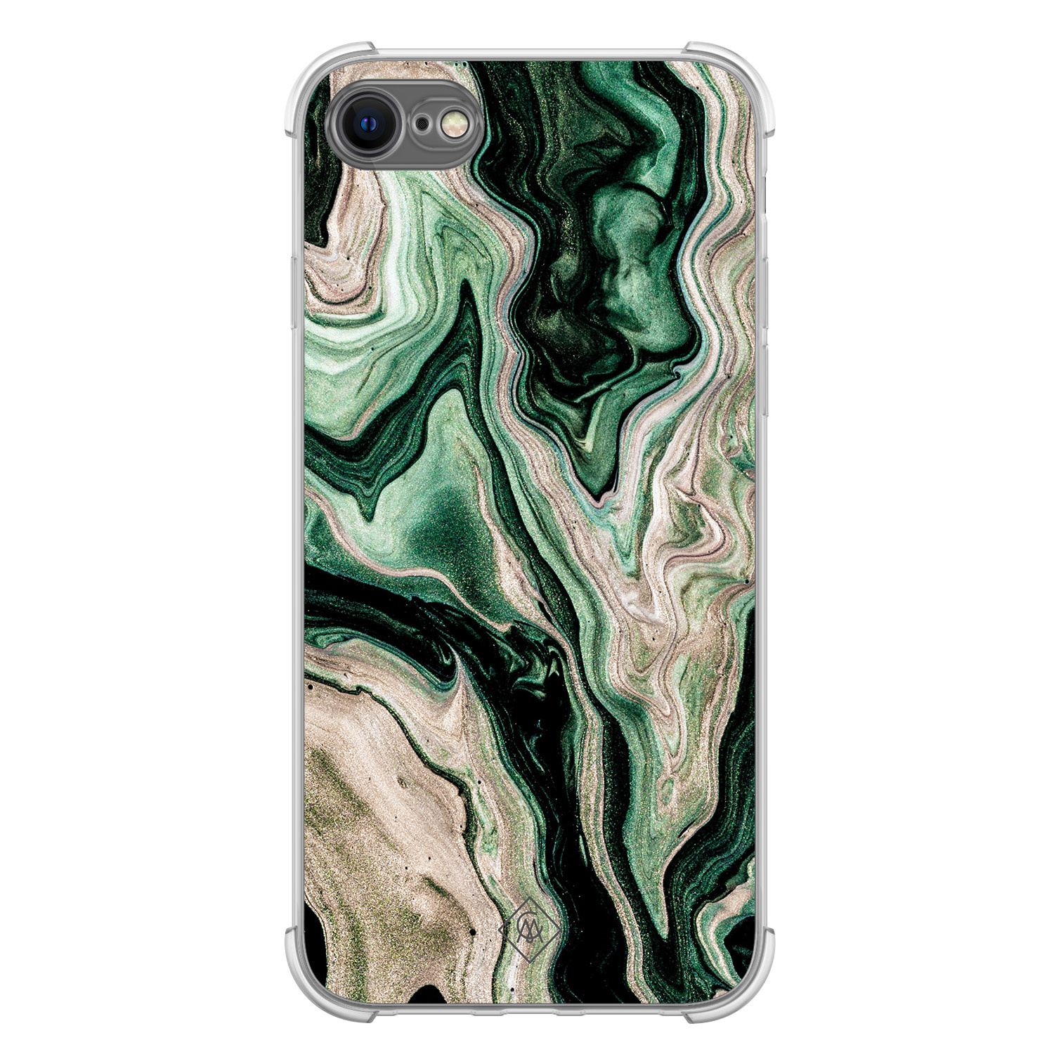 iPhone SE (2020 2022) 8 7 shockproof hoesje Green waves