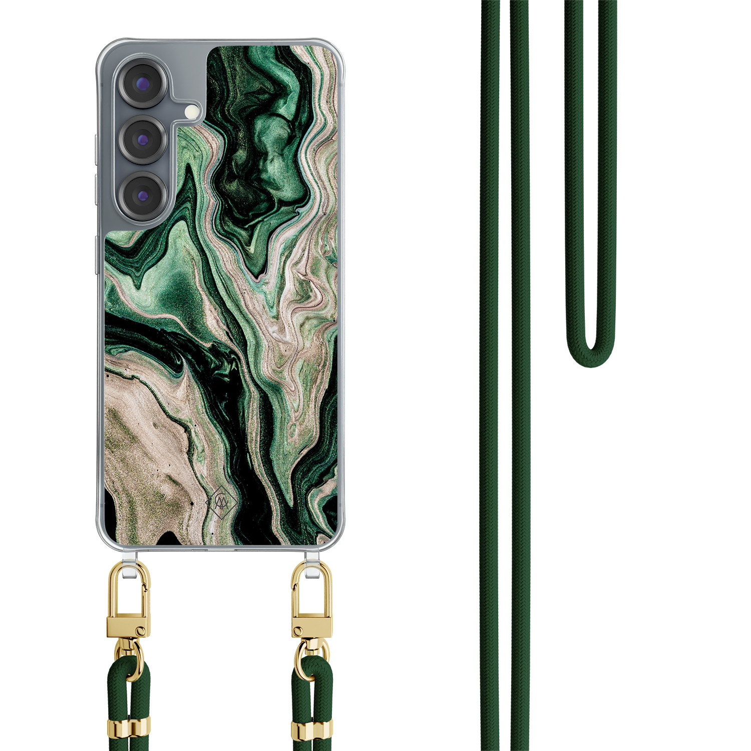 Samsung Galaxy S25 hoesje met groen koord Green waves