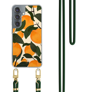 Casimoda Samsung Galaxy S25 hoesje met groen koord - Orange garden