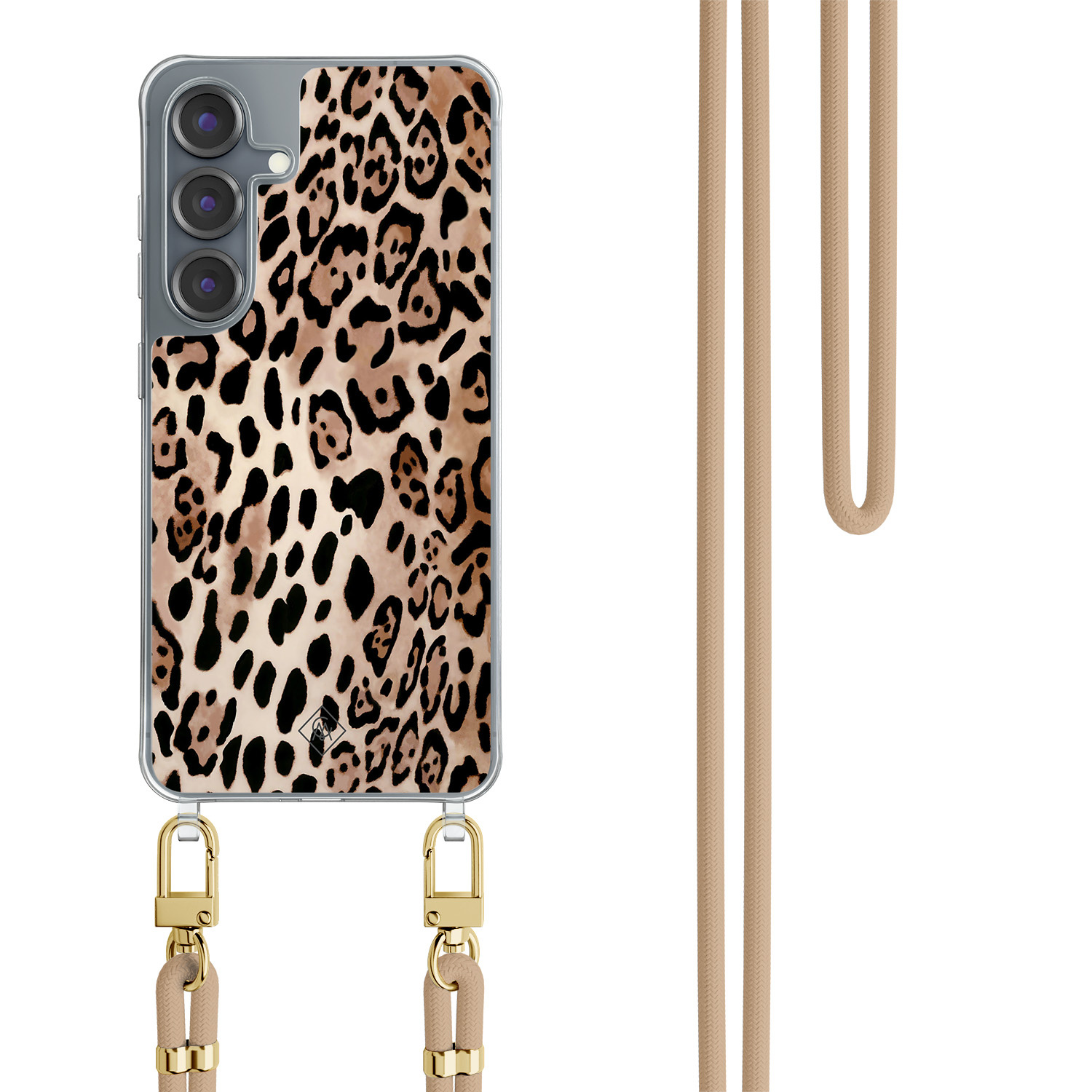 Samsung Galaxy S25 hoesje met beige koord Golden wildcat