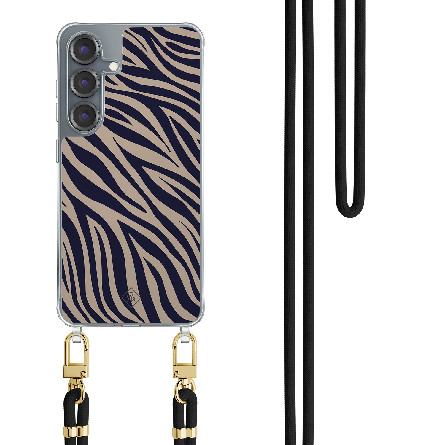 Samsung Galaxy S25 hoesje met zwart koord Wavy twist