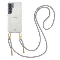 Casimoda Samsung Galaxy S25 hoesje met grijs koord - Vive la vie