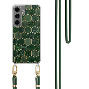 Casimoda Samsung Galaxy S24 Plus hoesje met groen koord - Kubus groen