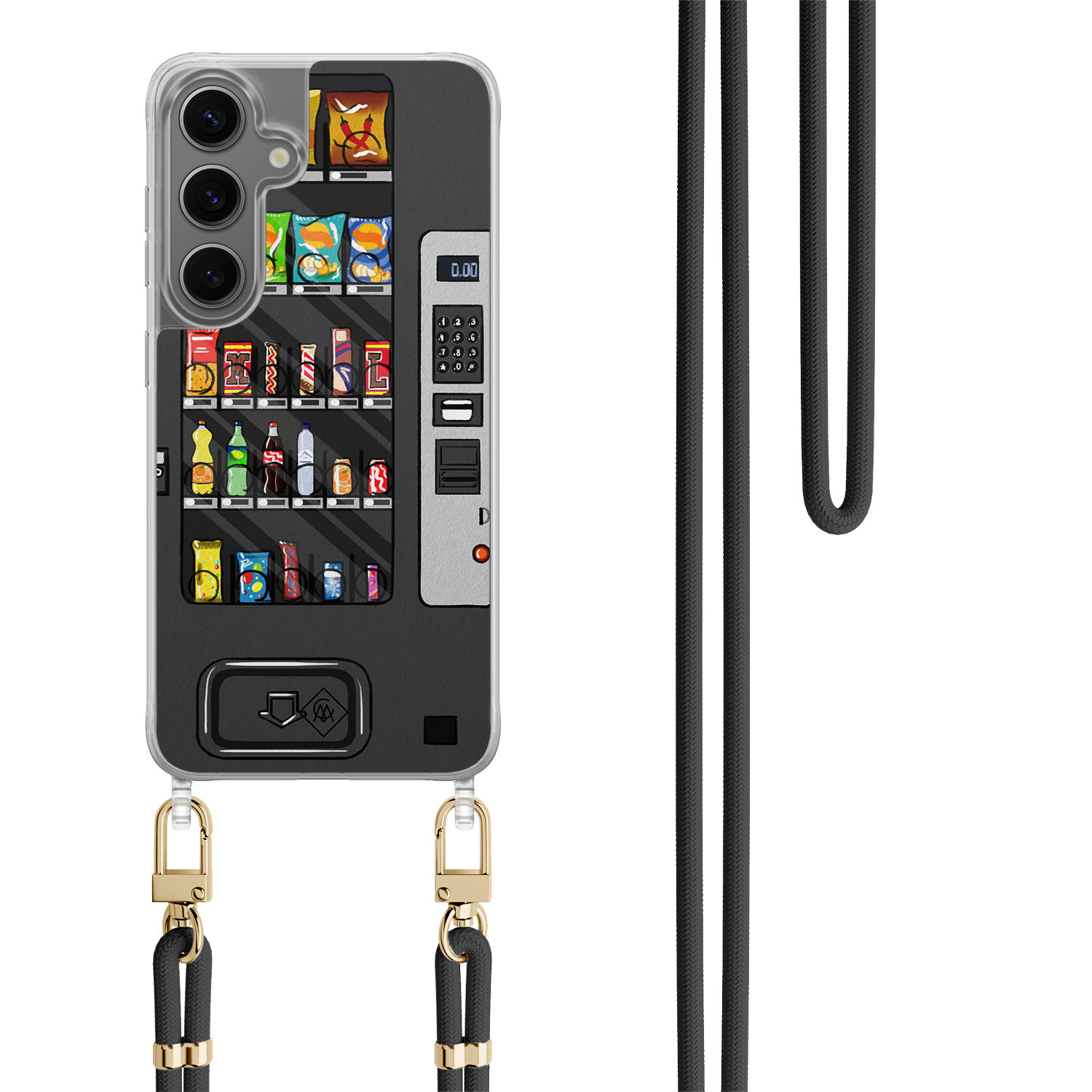 Samsung Galaxy S24 Plus hoesje met zwart koord Snoepautomaat