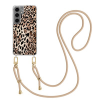 Casimoda Samsung Galaxy S24 Plus hoesje met beige koord - Golden wildcat