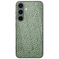Casimoda Samsung Galaxy S25 glazen hardcase - Green confetti