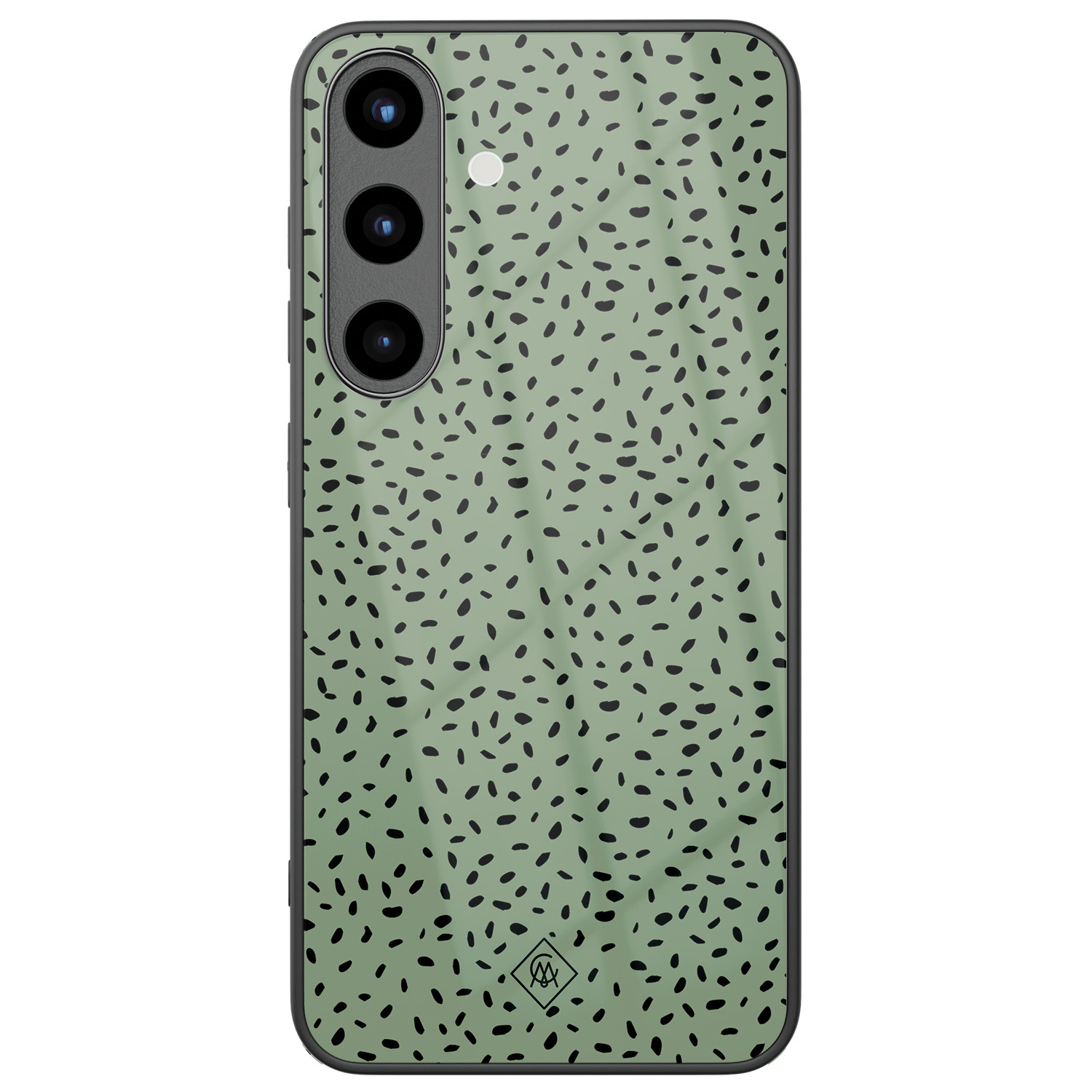 Samsung Galaxy S25 glazen hardcase Green confetti