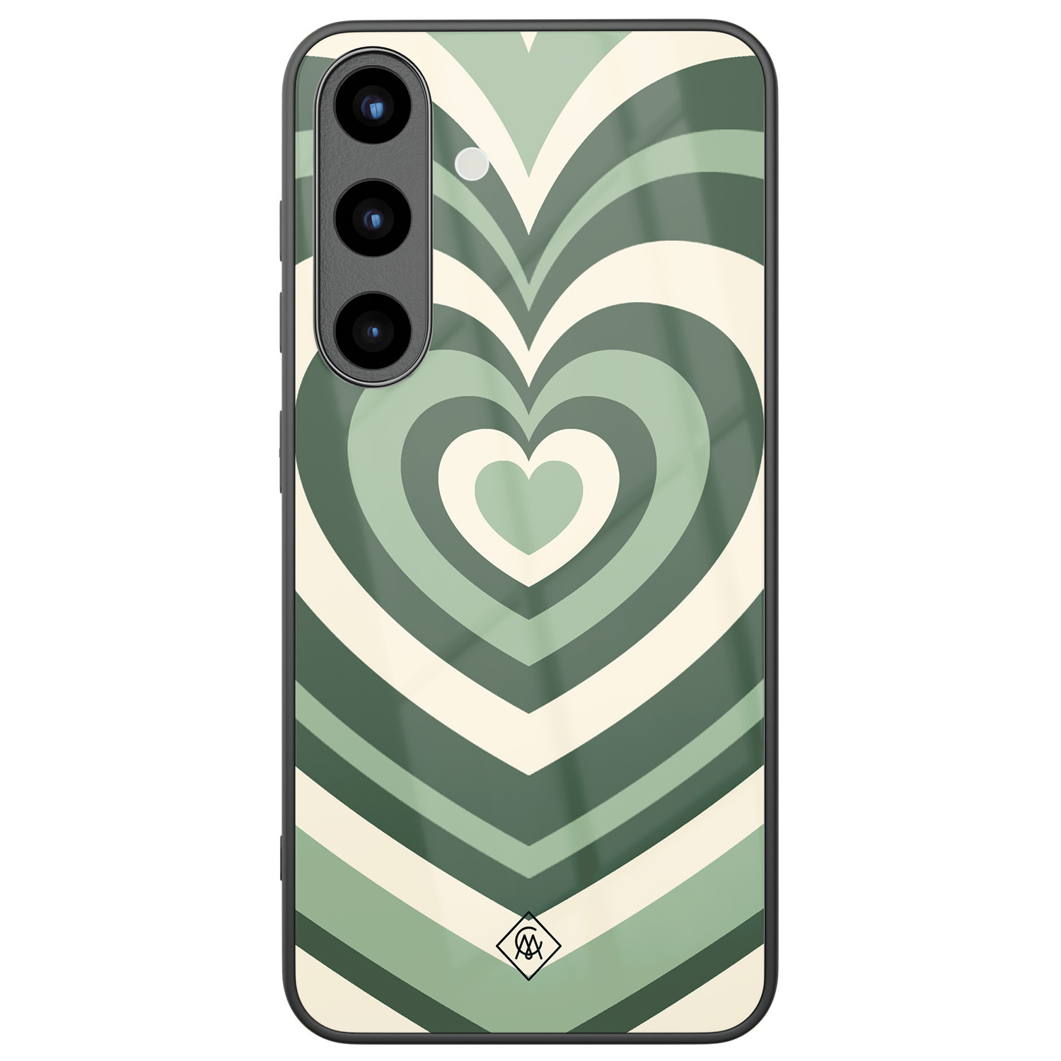Samsung Galaxy S25 glazen hardcase Hart swirl groen