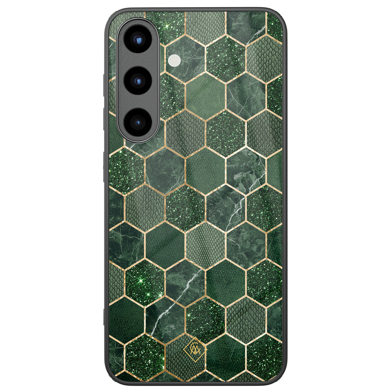 Samsung Galaxy S25 glazen hardcase Kubus groen