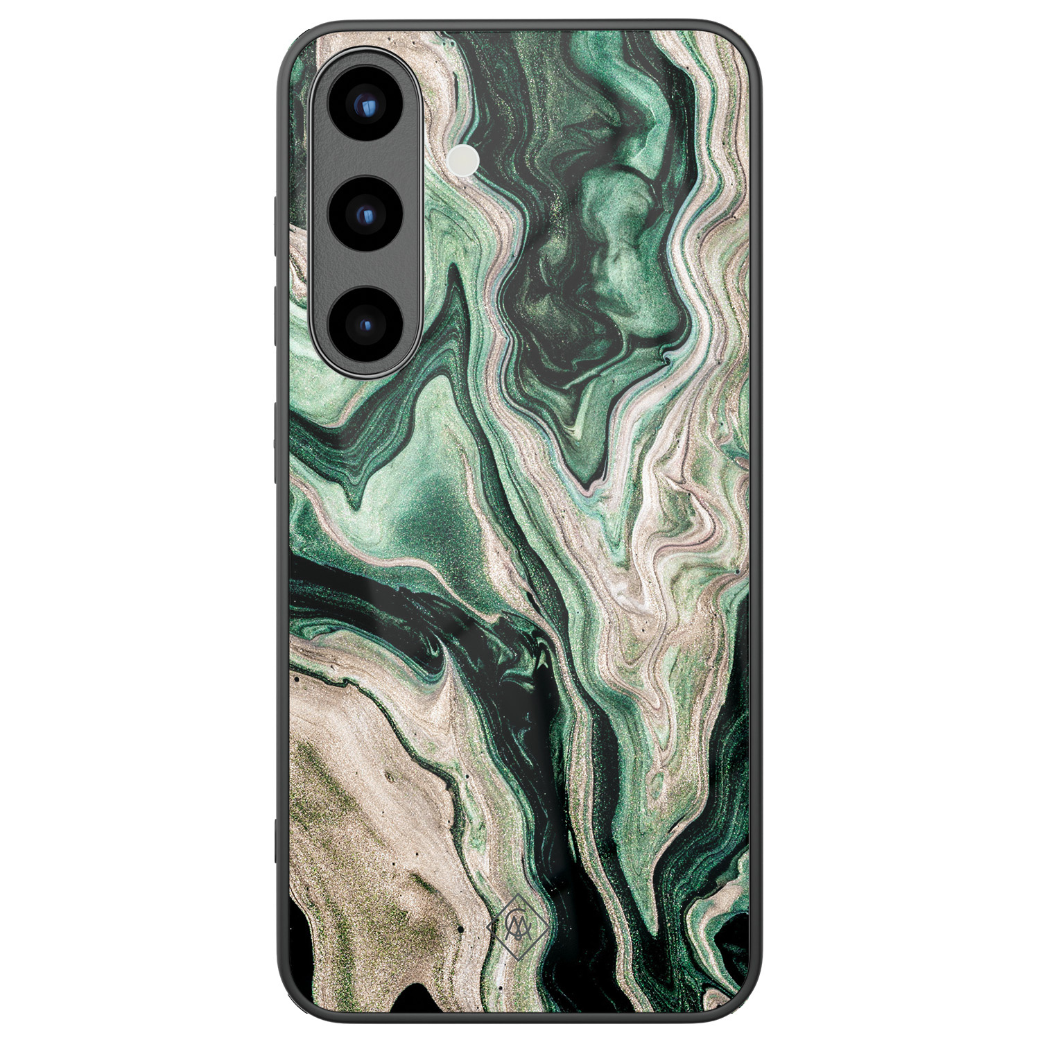 Samsung Galaxy S25 glazen hardcase Green waves