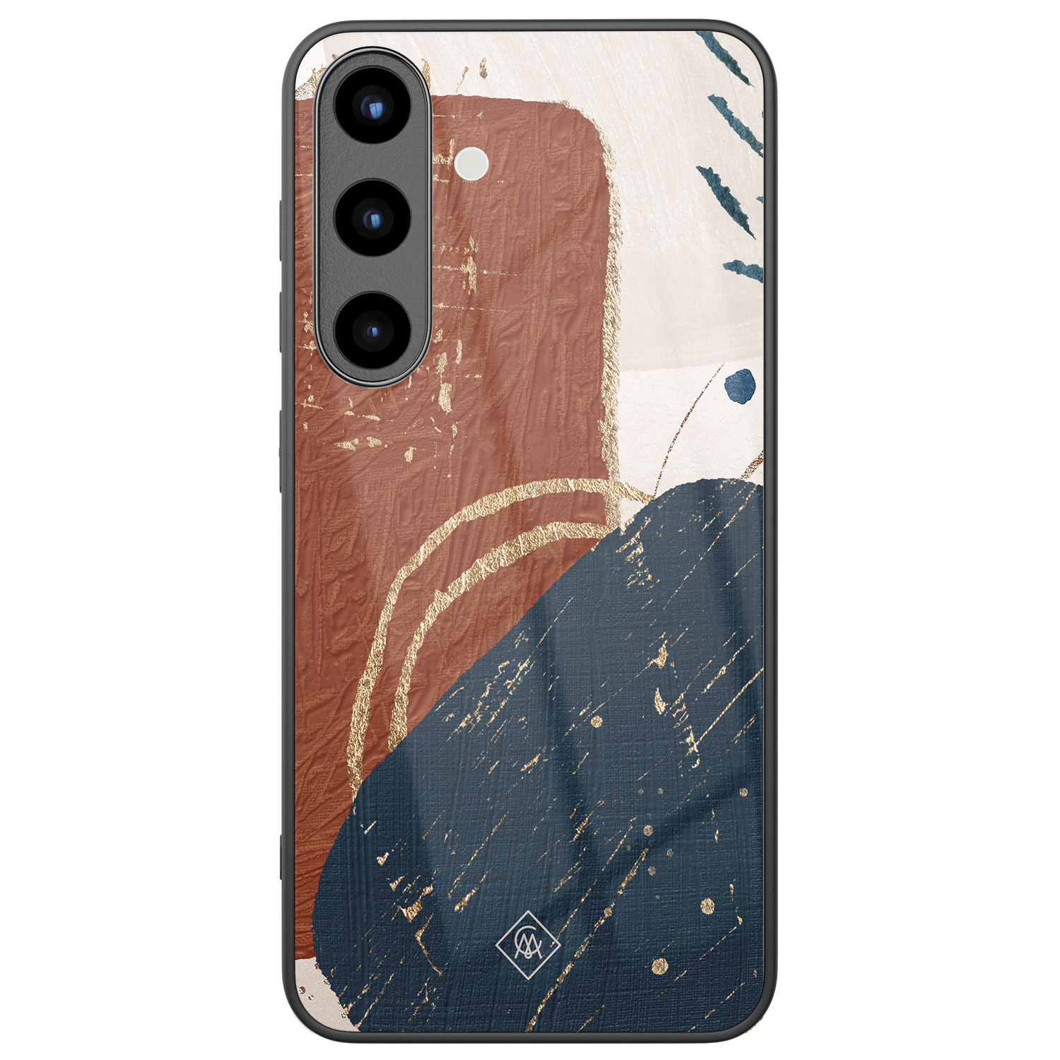 Samsung Galaxy S25 glazen hardcase Abstract terracotta