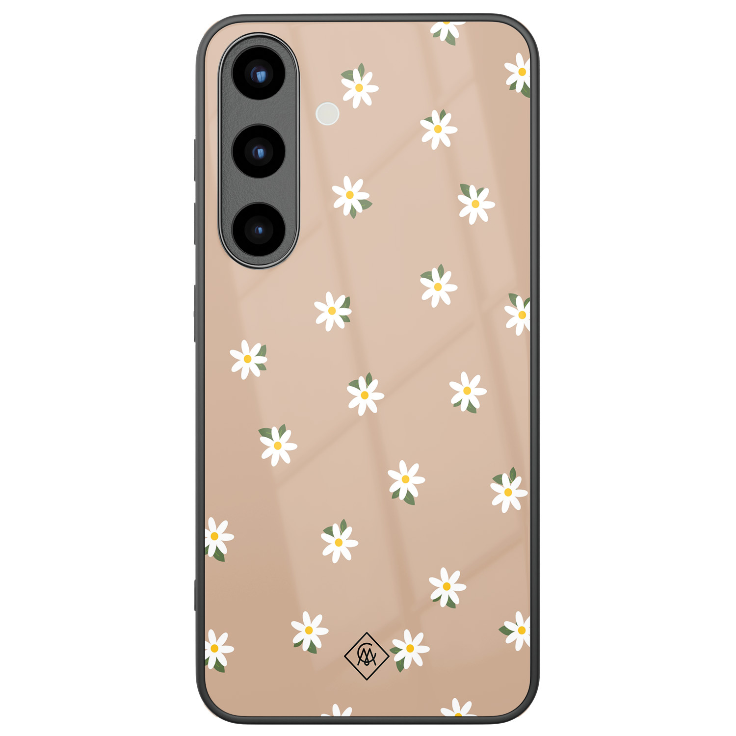 Samsung Galaxy S25 glazen hardcase Sweet daisies