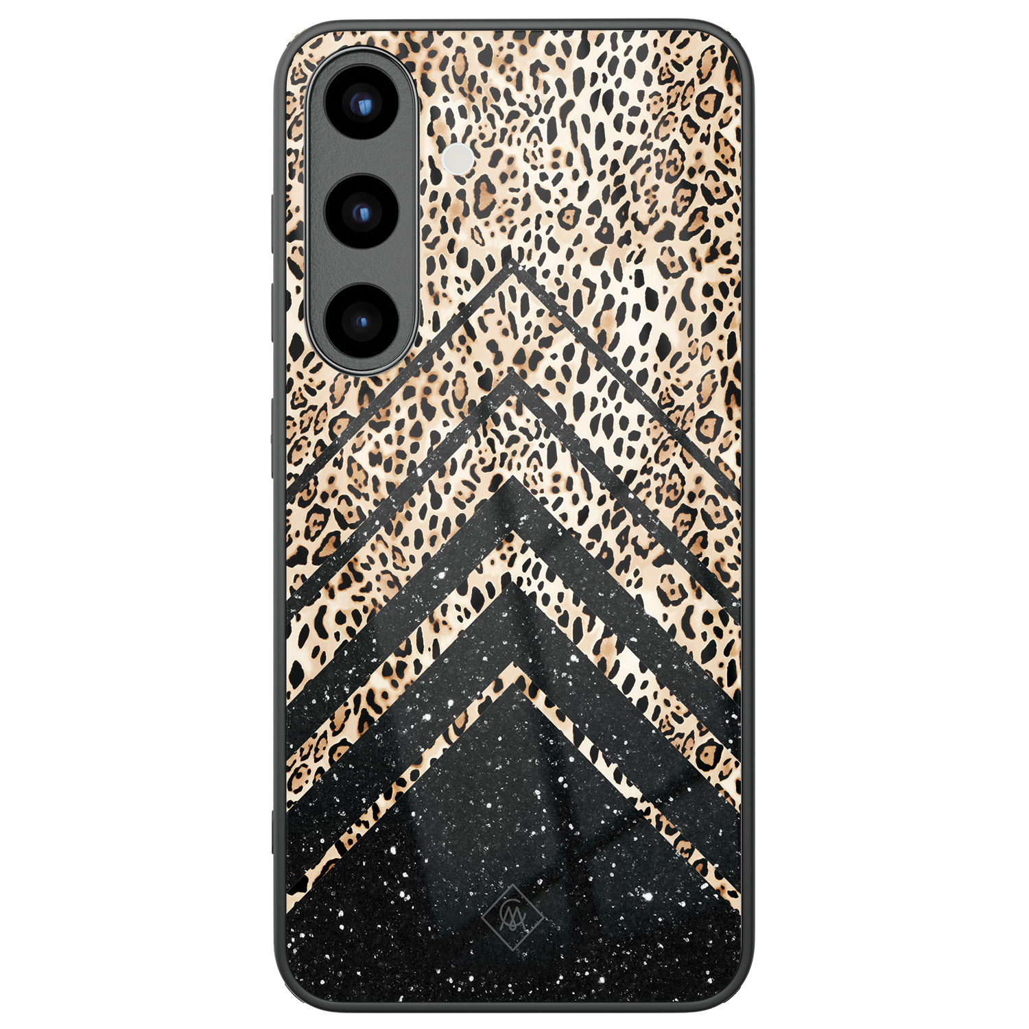 Samsung Galaxy S25 glazen hardcase Chevron luipaard