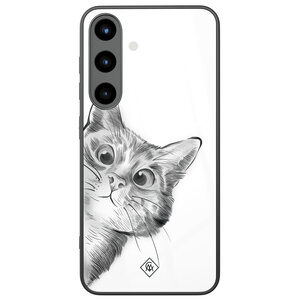 Casimoda Samsung Galaxy S25 glazen hardcase - Peekaboo kat