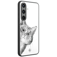 Casimoda Samsung Galaxy S25 glazen hardcase - Peekaboo kat