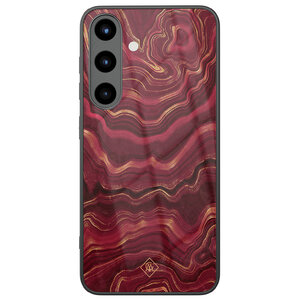 Casimoda Samsung Galaxy S25 glazen hardcase - Agate rood