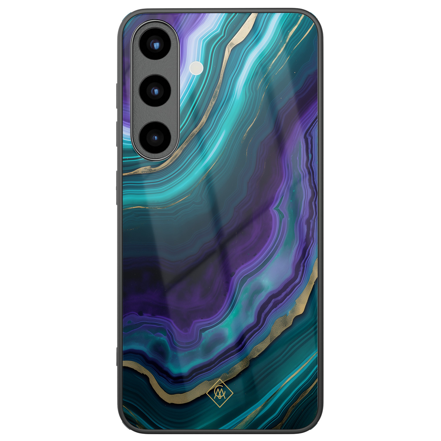 Samsung Galaxy S25 glazen hardcase Smaragd paars groen