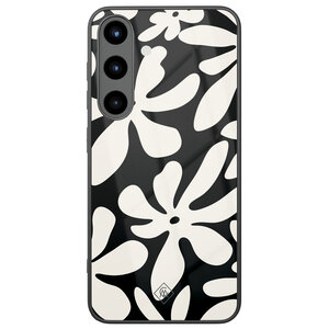 Casimoda Samsung Galaxy S25 glazen hardcase - Noir bloom