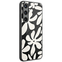 Casimoda Samsung Galaxy S25 glazen hardcase - Noir bloom