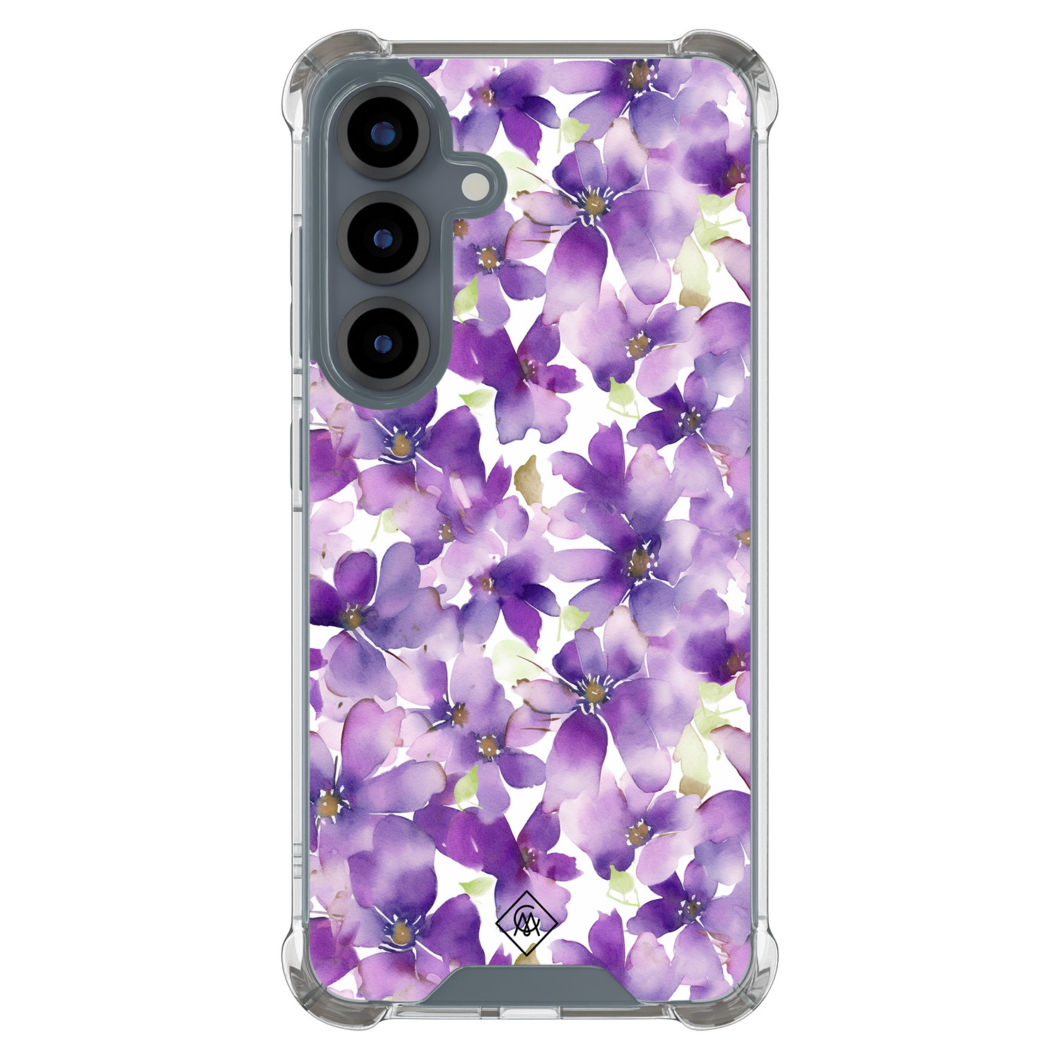 Samsung Galaxy S25 shockproof hoesje Floral violet