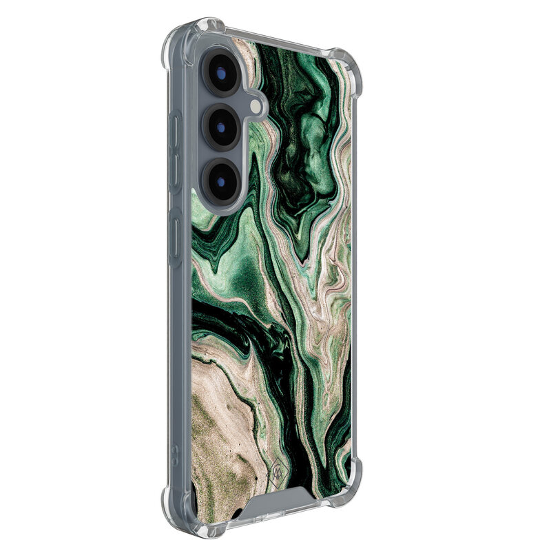 Casimoda Samsung Galaxy S25 shockproof hoesje - Green waves