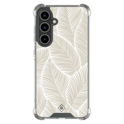 Casimoda Samsung Galaxy S24 FE shockproof hoesje - Palmy leaves beige