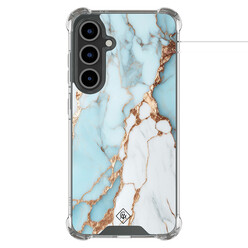 Casimoda Samsung Galaxy S24 FE shockproof hoesje - Marmer lichtblauw