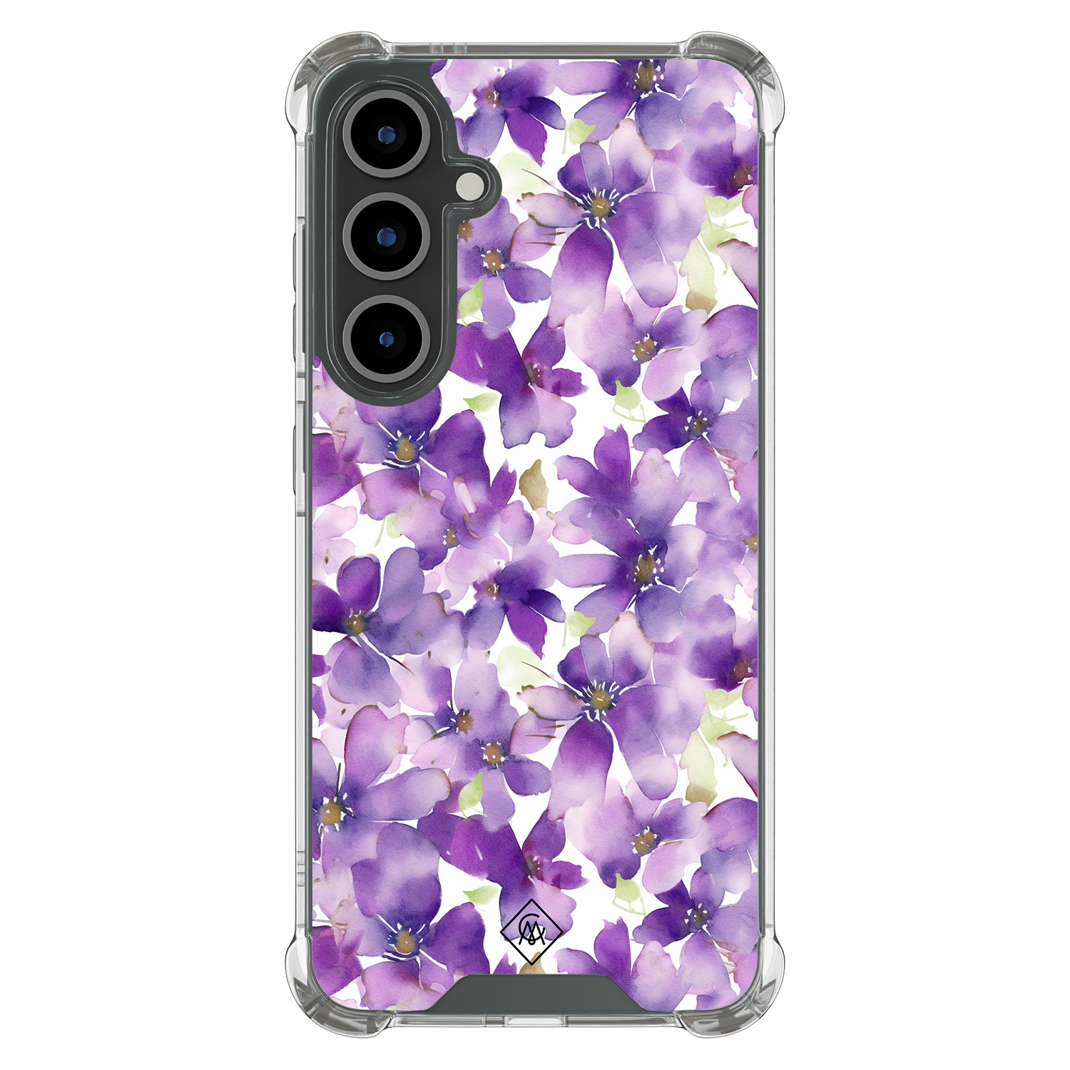 Samsung Galaxy S24 FE shockproof hoesje Floral violet