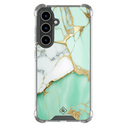 Casimoda Samsung Galaxy S24 FE shockproof hoesje - Marmer mintgroen