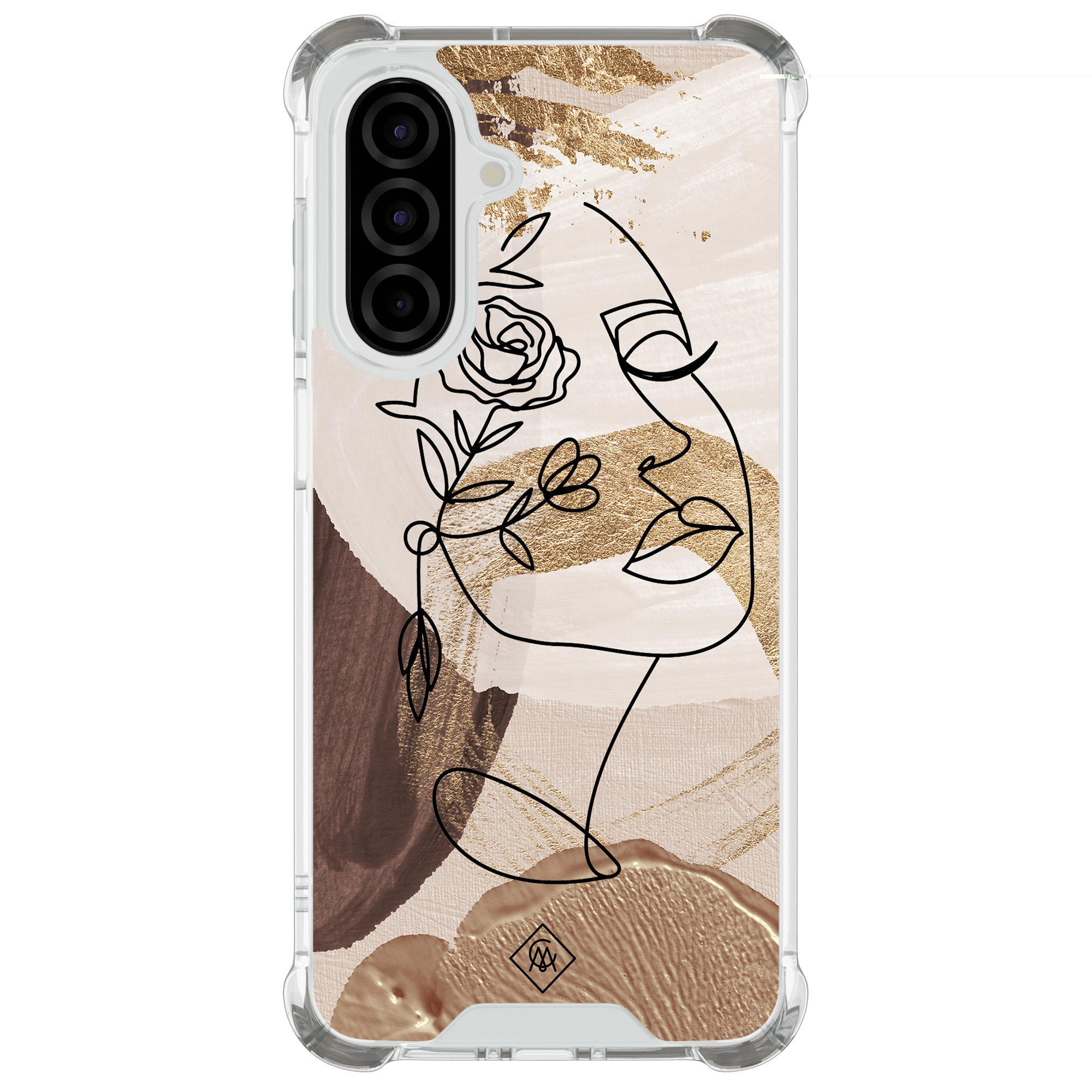 Samsung Galaxy A26 shockproof hoesje Abstract gezicht bruin