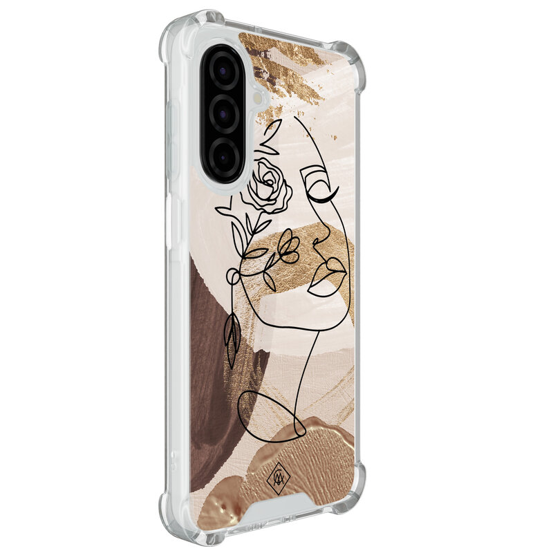 Casimoda Samsung Galaxy A26 shockproof hoesje - Abstract gezicht bruin