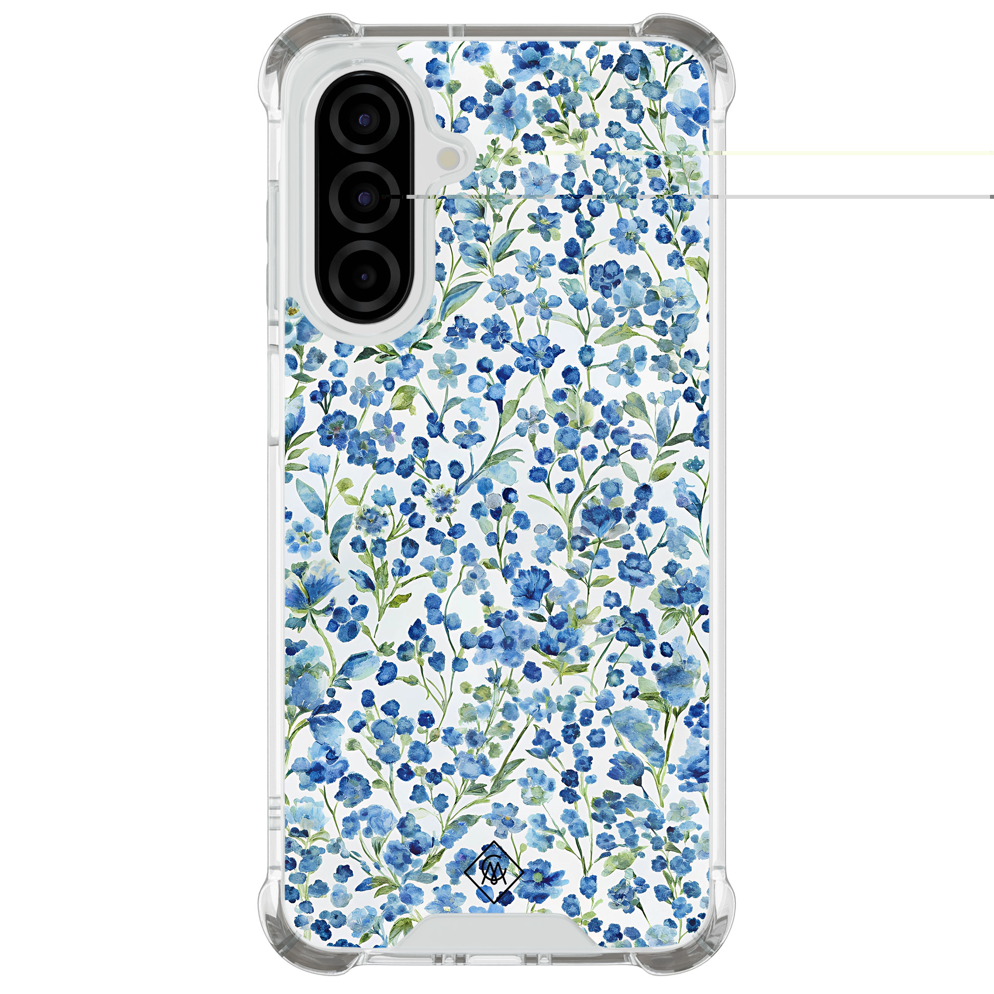 Samsung Galaxy A26 shockproof hoesje Vintage blue floral