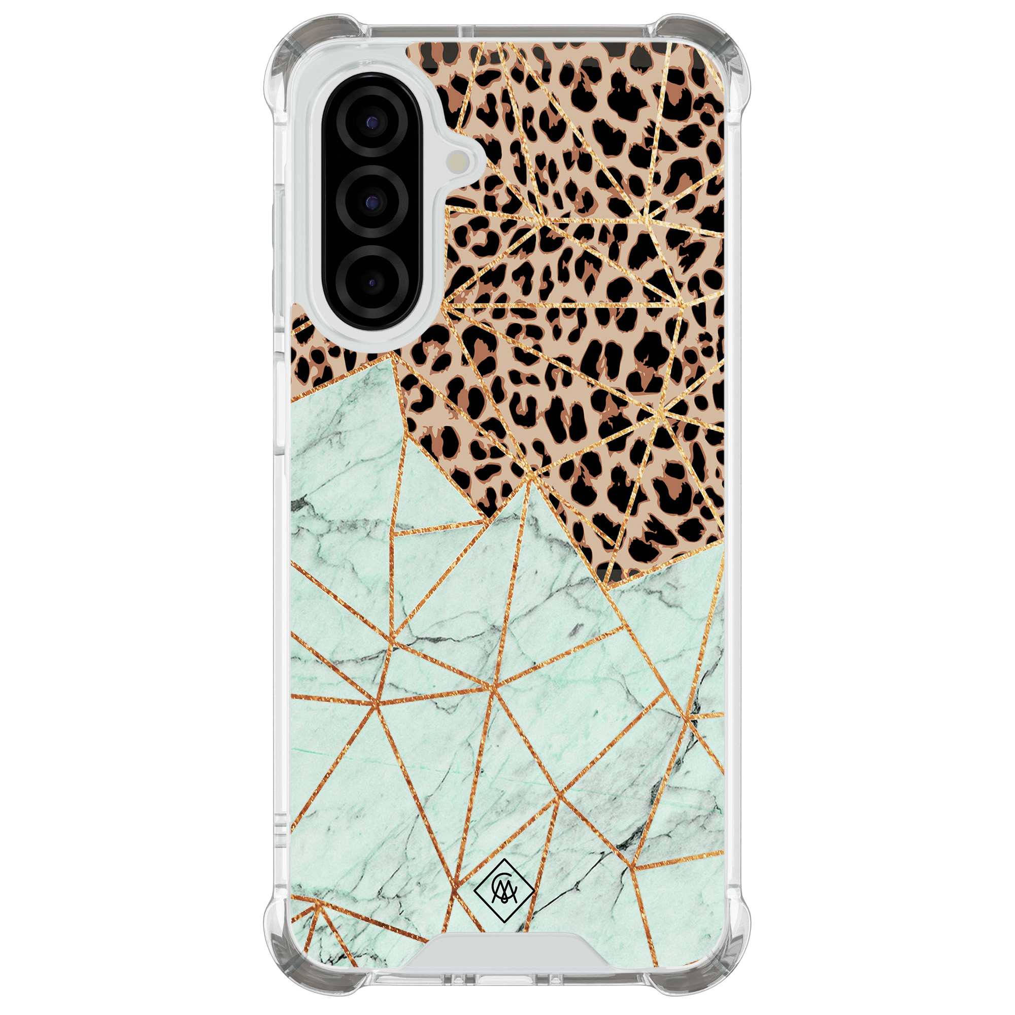 Samsung Galaxy A26 shockproof hoesje Luipaard marmer mint