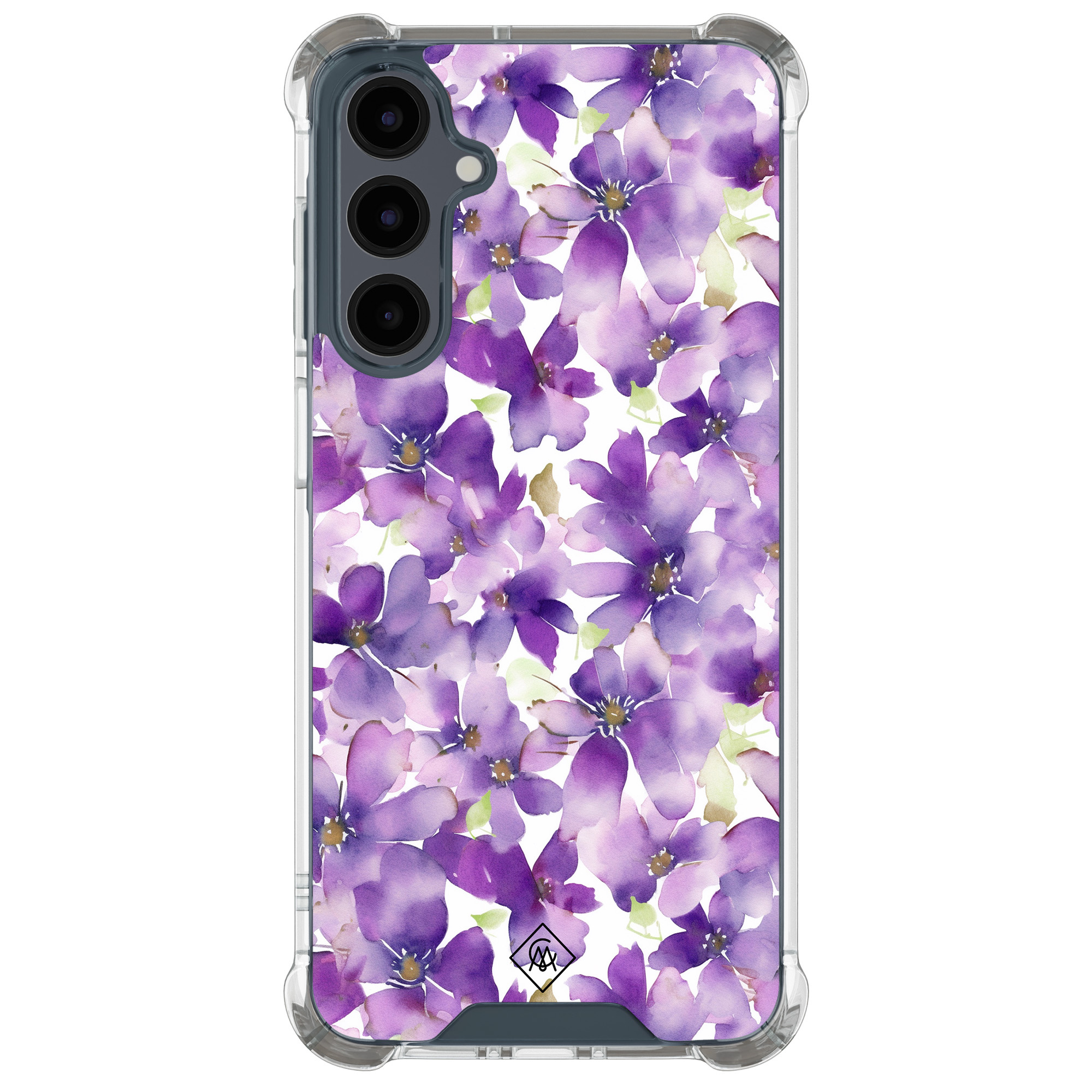 Samsung Galaxy A16 shockproof hoesje Floral violet