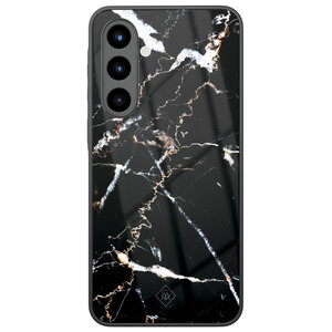 Casimoda Samsung Galaxy A56 glazen hardcase - Marmer zwart