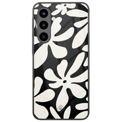 Casimoda Samsung Galaxy A56 glazen hardcase - Noir bloom